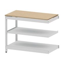 コモンファニチャー　CUSL-126TKA-WD　シェルフ ロー アジャスタータイプ 連増 樹脂エッジ　W1200×D600×H950［ホワイトグレー×オークライト］