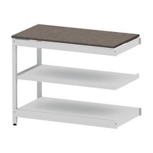 コモンファニチャー　CUSL-126TKA-WN　シェルフ ロー アジャスタータイプ 連増 樹脂エッジ　W1200×D600×H950［ホワイトグレー×ノルディックバーチ］