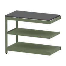 コモンファニチャー　CUSL-126TNA-QC　シェルフ ロー アジャスタータイプ 連増 樹脂エッジ　W1200×D600×H950［グリーン×ダークグレー］