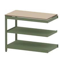 コモンファニチャー　CUSL-126TNA-QE　シェルフ ロー アジャスタータイプ 連増 樹脂エッジ　W1200×D600×H950［グリーン×ベージュ］