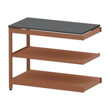 コモンファニチャー　CUSL-126TNA-RC　シェルフ ロー アジャスタータイプ 連増 樹脂エッジ　W1200×D600×H950［オレンジ×ダークグレー］