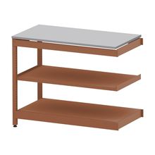 コモンファニチャー　CUSL-126TNA-RF　シェルフ ロー アジャスタータイプ 連増 樹脂エッジ　W1200×D600×H950［オレンジ×ライトグレー］