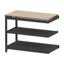 コモンファニチャー　CUSL-126TNA-TE　シェルフ ロー アジャスタータイプ 連増 樹脂エッジ　W1200×D600×H950［ブラック×ベージュ］