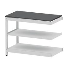 コモンファニチャー　CUSL-126TNA-WC　シェルフ ロー アジャスタータイプ 連増 樹脂エッジ　W1200×D600×H950［ホワイトグレー×ダークグレー］