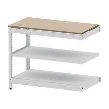 コモンファニチャー　CUSL-126TNA-WE　シェルフ ロー アジャスタータイプ 連増 樹脂エッジ　W1200×D600×H950［ホワイトグレー×ベージュ］