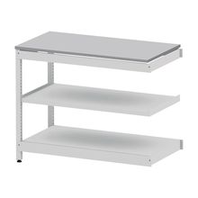 コモンファニチャー　CUSL-126TNA-WF　シェルフ ロー アジャスタータイプ 連増 樹脂エッジ　W1200×D600×H950［ホワイトグレー×ライトグレー］