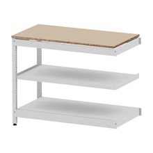 コモンファニチャー　CUSL-126TWA-WE　シェルフ ロー アジャスタータイプ 連増　W1200×D600×H950［ホワイトグレー×ベージュ］