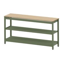 コモンファニチャー　CUSL-184GKA-QD　シェルフ ロー アジャスタータイプ 単体 木目天板エッジ　W1800×D450×H950［グリーン×オークライト］