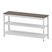 コモンファニチャー　CUSL-184GKA-WN　シェルフ ロー アジャスタータイプ 単体 木目天板エッジ　W1800×D450×H950［ホワイトグレー×ノルディックバーチ］