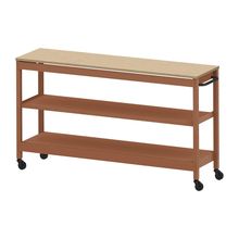 コモンファニチャー　CUSL-184GKC-RD　シェルフ ロー キャスタータイプ 木目天板　W1800×D450×H1030［オレンジ×オークライト］