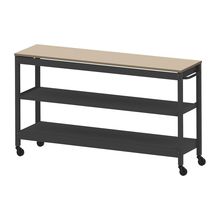 コモンファニチャー　CUSL-184GNC-TE　シェルフ ロー キャスタータイプ 樹脂エッジ　W1800×D450×H1030［ブラック×ベージュ］