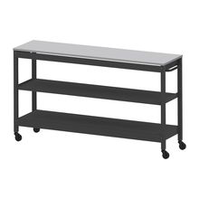 コモンファニチャー　CUSL-184GNC-TF　シェルフ ロー キャスタータイプ 樹脂エッジ　W1800×D450×H1030［ブラック×ライトグレー］