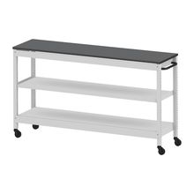 コモンファニチャー　CUSL-184GNC-WC　シェルフ ロー キャスタータイプ 樹脂エッジ　W1800×D450×H1030［ホワイトグレー×ダークグレー］