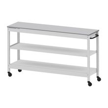 コモンファニチャー　CUSL-184GNC-WF　シェルフ ロー キャスタータイプ 樹脂エッジ　W1800×D450×H1030［ホワイトグレー×ライトグレー］