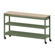 コモンファニチャー　CUSL-184GWC-QE　シェルフ ロー キャスタータイプ　W1800×D450×H1030［グリーン×ベージュ］