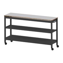 コモンファニチャー　CUSL-184GWC-TF　シェルフ ロー キャスタータイプ　W1800×D450×H1030［ブラック×ライトグレー］