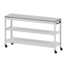 コモンファニチャー　CUSL-184GWC-WF　シェルフ ロー キャスタータイプ　W1800×D450×H1030［ホワイトグレー×ライトグレー］