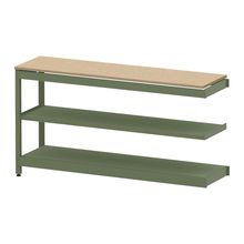 コモンファニチャー　CUSL-184TKA-QD　シェルフ ロー アジャスタータイプ 連増 木目天板エッジ　W1800×D450×H950［グリーン×オークライト］