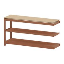 コモンファニチャー　CUSL-184TKA-RD　シェルフ ロー アジャスタータイプ 連増 木目天板エッジ　W1800×D450×H950［オレンジ×オークライト］