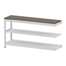 コモンファニチャー　CUSL-184TKA-WN　シェルフ ロー アジャスタータイプ 連増 木目天板エッジ　W1800×D450×H950［ホワイトグレー×ノルディックバーチ］