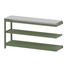 コモンファニチャー　CUSL-184TNA-QF　シェルフ ロー アジャスタータイプ 連増 樹脂エッジ　W1800×D450×H950［グリーン×ライトグレー］