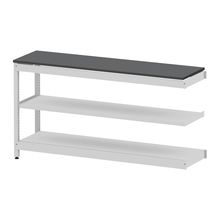コモンファニチャー　CUSL-184TNA-WC　シェルフ ロー アジャスタータイプ 連増 樹脂エッジ　W1800×D450×H950［ホワイトグレー×ダークグレー］
