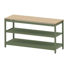 コモンファニチャー　CUSL-186GKA-QD　シェルフ ロー アジャスタータイプ 単体 木目天板エッジ　W1800×D600×H950［グリーン×オークライト］