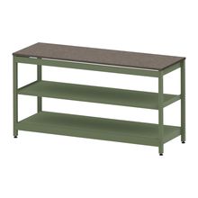 コモンファニチャー　CUSL-186GKA-QN　シェルフ ロー アジャスタータイプ 単体 木目天板エッジ　W1800×D600×H950［グリーン×ノルディックバーチ］