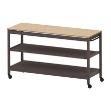 コモンファニチャー　CUSL-186GKC-HD　シェルフ ロー キャスタータイプ 木目天板　W1800×D600×H1030［ブラウン×オークライト］