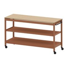 コモンファニチャー　CUSL-186GKC-RD　シェルフ ロー キャスタータイプ 木目天板　W1800×D600×H1030［オレンジ×オークライト］