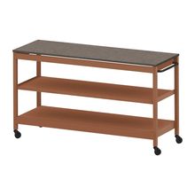 コモンファニチャー　CUSL-186GKC-RN　シェルフ ロー キャスタータイプ 木目天板　W1800×D600×H1030［オレンジ×ノルディックバーチ］