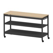 コモンファニチャー　CUSL-186GKC-TD　シェルフ ロー キャスタータイプ 木目天板　W1800×D600×H1030［ブラック×オークライト］