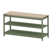 コモンファニチャー　CUSL-186GNA-QE　シェルフ ロー アジャスタータイプ 単体 樹脂エッジ　W1800×D600×H950［グリーン×ベージュ］