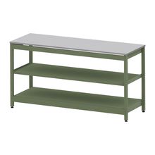 コモンファニチャー　CUSL-186GNA-QF　シェルフ ロー アジャスタータイプ 単体 樹脂エッジ　W1800×D600×H950［グリーン×ライトグレー］