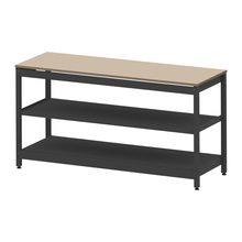 コモンファニチャー　CUSL-186GNA-TE　シェルフ ロー アジャスタータイプ 単体 樹脂エッジ　W1800×D600×H950［ブラック×ベージュ］