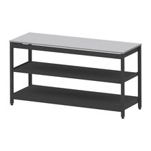 コモンファニチャー　CUSL-186GNA-TF　シェルフ ロー アジャスタータイプ 単体 樹脂エッジ　W1800×D600×H950［ブラック×ライトグレー］