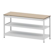 コモンファニチャー　CUSL-186GNA-WE　シェルフ ロー アジャスタータイプ 単体 樹脂エッジ　W1800×D600×H950［ホワイトグレー×ベージュ］