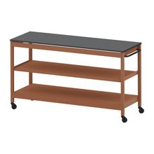 コモンファニチャー　CUSL-186GNC-RC　シェルフ ロー キャスタータイプ 樹脂エッジ　W1800×D600×H1030［オレンジ×ダークグレー］