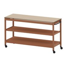 コモンファニチャー　CUSL-186GNC-RE　シェルフ ロー キャスタータイプ 樹脂エッジ　W1800×D600×H1030［オレンジ×ベージュ］