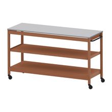 コモンファニチャー　CUSL-186GNC-RF　シェルフ ロー キャスタータイプ 樹脂エッジ　W1800×D600×H1030［オレンジ×ライトグレー］