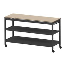 コモンファニチャー　CUSL-186GNC-TE　シェルフ ロー キャスタータイプ 樹脂エッジ　W1800×D600×H1030［ブラック×ベージュ］