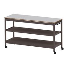 コモンファニチャー　CUSL-186GWC-HF　シェルフ ロー キャスタータイプ　W1800×D600×H1030［ブラウン×ライトグレー］