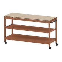 コモンファニチャー　CUSL-186GWC-RE　シェルフ ロー キャスタータイプ　W1800×D600×H1030［オレンジ×ベージュ］