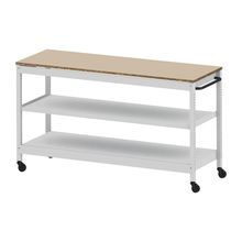 コモンファニチャー　CUSL-186GWC-WE　シェルフ ロー キャスタータイプ　W1800×D600×H1030［ホワイトグレー×ベージュ］