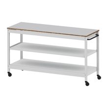 コモンファニチャー　CUSL-186GWC-WF　シェルフ ロー キャスタータイプ　W1800×D600×H1030［ホワイトグレー×ライトグレー］