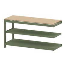 コモンファニチャー　CUSL-186TKA-QD　シェルフ ロー アジャスタータイプ 連増 木目天板エッジ　W1800×D600×H950［グリーン×オークライト］
