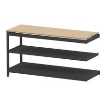コモンファニチャー　CUSL-186TKA-TD　シェルフ ロー アジャスタータイプ 連増 木目天板エッジ　W1800×D600×H950［ブラック×オークライト］