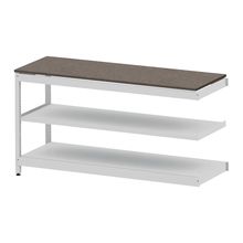 コモンファニチャー　CUSL-186TKA-WN　シェルフ ロー アジャスタータイプ 連増 木目天板エッジ　W1800×D600×H950［ホワイトグレー×ノルディックバーチ］