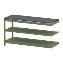 コモンファニチャー　CUSL-186TNA-QC　シェルフ ロー アジャスタータイプ 連増 樹脂エッジ　W1800×D600×H950［グリーン×ダークグレー］