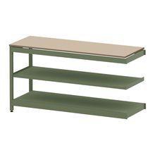コモンファニチャー　CUSL-186TNA-QE　シェルフ ロー アジャスタータイプ 連増 樹脂エッジ　W1800×D600×H950［グリーン×ベージュ］